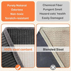 Extra-Larger Sisal Cat Scratcher Bed, Durable Cat Scratching Post with Hammock for Indoor Cats Lounger & Sleep & Scratch, Natural Sisal Cat Scratch Pad, Sturdy Solid Wood Frame (BeigeBlack)