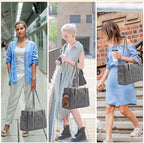 Fashion Dog Purse Pet Carrier Leather Bag for Small Dogs Cats Puppy, Portable Tote Bag Airline Approved Soft-Sided Carriers (Grey)