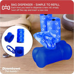 Downtown Pet Supply Poop Bags for Dogs with Dispenser, 500 Count - Leak-Proof Dog Waste Bags and Bone-Shaped Dog Poop Bags Holder for Leash - Rainbow with Paw Prints, 12.5" x 8.5"