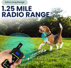 My Pet Command 1.25 Mile (6600Ft) Long Range Dog Training Collar Safe Shock with Remote Shock,Vibrate,Tone Flashing Beacon Lights Waterproof Rechargeable Hunting add Up to 3 Collars 1 Collar Kit