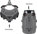 ICEFANG Tactical Dog Operation Harness with 6X Buckle,Dog Molle Vest with Handle,3/4 Body Coverage,Hook and Loop Panel for ID Patch,No Pulling Front Clip (S (22"-27" Girth), Wolf Gray)