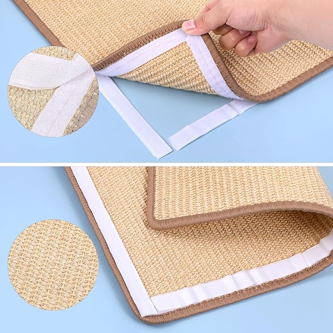 2 Pcs Cat Scratcher Mat Natural Sisal Cat Scratch Pad Indoor Horizontal Floor and Wall Cats Scratching Pad Rug Protect Carpets and Sofas