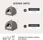 Bedsure Cat Beds for Indoor Cats - 2 in 1 Cat Cave House Tent for Kittens and Small Pets with Removable Washable Cushioned Pillow, Foldable Kitten Hideaway with Non-Slip Bottom, Grey, 17.3 inches