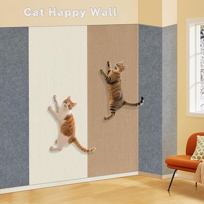 Cat Scratch Furniture Protector, 78.7x15.8inch Adhesive Cat Scratch Pad Deterrent for Furniture, DIY Climbing Cat Scratcher Couch Protector from Cat Claws Scratching for Indoor (White)