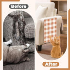 Cat Scratcher Mat, 23.6x15.7 Inch Natural Sisal Cat Scratch Pad, Horizontal Cat Scratching Pad Rug for Indoor Cats with Sticky Tapes, Protect Couch & Carpets（Coffee White）