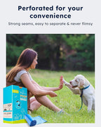 Wooflinen Unscented Compostable Dog Poop Bags – Leak-Proof Dog Poop Bags Rolls – Large 9x13”, Durable, Easy Tear – Made from Plant-Based Materials – For Big & Small Dogs – 120 Bags (8 Rolls)