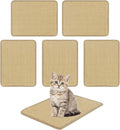 PETSITE Cat Scratcher Mat, Natural Sisal Scratching Mats, Horizontal Cat Floor Scratching Pad Rug with Adhesive Hook Loop Tapes (6, 15.75 x 11.81 in)