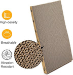 Set of 2 Cat Scratching Boxes, 17x10 in 6 Pcs Corrugated Cardboard Pad with 2 Boxes, Large Cute Reversible Kitty Sofa Bed, Refillable Wave Shaped Lounge, Interactive Kitten Toy for Indoor Cat
