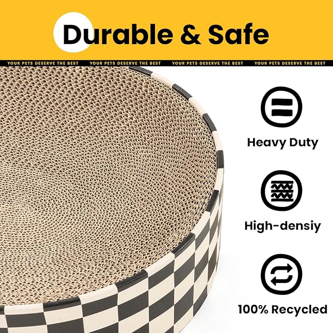 2 Pack Oval Cat Scratcher Bowl, Curved Cardboard Scratching Pad Bed for Indoor Kittens, Mess-Free Enclosed Lounge Nest, Furniture Protector, Medium