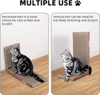 Fluffydream Cat Scratcher with Cat Toys Ball Track, Build-in Ball, L-Shaped Scratcher, Cardboard Lounge Bed, Stable and Durable, Furniture Protector, Reversible
