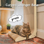 Necoichi Cardboard Cat Scratcher Wall for Indoor Cats - Cat Scratching Board, Cat Scratch Pad Lounger with Reversible Usability and Extra Comfort for Lounge, Curved (Oak, Large)