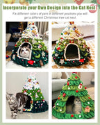 Christmas Clearance DIY Cat Tree with Cat Beds & Cave, Felt Nest, Indoor Cat House - 20 x 24 Inches