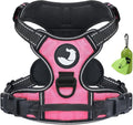 Joytale No Pull Dog Harness Medium Sized Dog, Reflective Pet Vest with Front Clip, Adjustable Soft Padded Harnesses with Easy Control Handle for Training and Walking, Pink, M