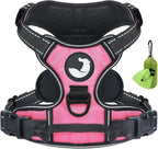 Joytale No Pull Dog Harness for Large Dogs, Reflective Pet Vest with Front Clip, Adjustable Soft Padded Harnesses with Easy Control Handle for Training and Walking, Pink, L