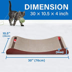 Simple Delxue 30 Inches Extra Large Cardboard Cat Scratcher Bed, Cat Lounge Bed with Bell Ball Toy，100% Recyclable & Reversible Durable Cardboard Scratching Board for Indoor Cats