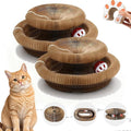 2Pcs Magic Organ Cat Scratcher Toy, Extra-Thick & Large Connectable Cardboard Cat Scratching Board with Bell Ball, Interactive Enrichment Toy for Indoor Cats & Kittens