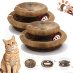 2Pcs Magic Organ Cat Scratcher Toy, Extra-Thick & Large Connectable Cardboard Cat Scratching Board with Bell Ball, Interactive Enrichment Toy for Indoor Cats & Kittens