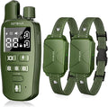 Dog Shock Collar for 2 Dogs, 4500FT Dog Training Collar Rechargeable Electric Collar with Recording & Calling & Vibration & Shock for All Breeds (Green)