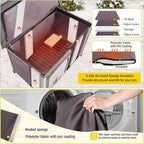 Aivituvin Heated Dog House Outdoor Dog Kennel with Insulated Liner All-Around Iron Frame Large Dog Cage for Small & Medium Dogs,33.5"