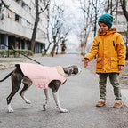 Kuoser Large Dog Coat, Cold Weather Reflective Waterproof Dogs Jacket with Warm Fleece Lining, Turtleneck Dog Winter Coat with Zipper, Doggy Snow Jacket Pet Coats for Small Medium Large Dogs, Pink L