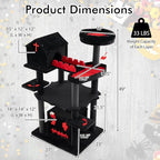 Tangkula Gothic Cat Tree, 49 Inch Black Cat Tower with Coffin Bed, 2 Condos, Scratching Posts, Bat Pompom Balls, Perch, Halloween Pet Furniture, Spooky Goth Cat Tree for Indoor Cats