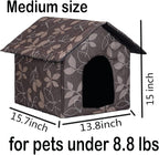 Cat Houses for Outdoor Cats, Weatherproof Outdoor House for Feral Cats, Warm Stable Stray Cats Shelter in Winter Brown Medium