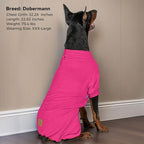 cyeollo Fleece Dog Pajamas Large Dog Pjs Jumpsuit Thermal Dogs Onesie Stretchable Doggie Coat Pet Clothes for Medium to Large Sized Dogs, Color Fuchsia