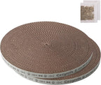 Round Cat Scratcher Pad 10 Inch Diameter - 3/5 Inch Thick Cardboard Refill, Universal for Round Scratching Posts, Standalone for Indoor Cats (2 PCS)