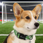 ARING PET Soccer Dog Collar, Cute Green Doggy Collars with Quick Release Buckle for Puppy Small Medium Large Boy Girl Dogs-M