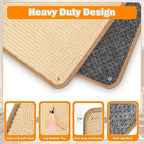 Homgaty Sisal Cat Scratcher Mat & Wall Scratchers for Indoor Cats - 23.6x15.7 Horizontal Floor Cat Scratch Rugs & Carpet Scratching Pad with Sticky Tapes, Durable Furniture Protector for Couch Sofas