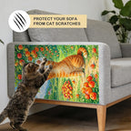 Nuxovilar Cat Wall Scratcher 15.3x23.6 Inches Polyester Synthetic Fiber, Orange Cat & Apple Tree Print, wall scratchers for Indoor Cats, Scratch pad, Home Decor, Porch, Garden Room (2pcs)