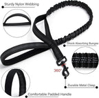 Tactical Dog Collar Set, Adjustable Military Training Nylon Dog Collar with Control Handle and Heavy Quick-Release Metal Buckle for Small Medium Large Dogs, Black Set M