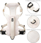TUG Grab Dog Harness | Integrated Traffic Leash Magnetically Attached for Quick Control (Medium/Cream)