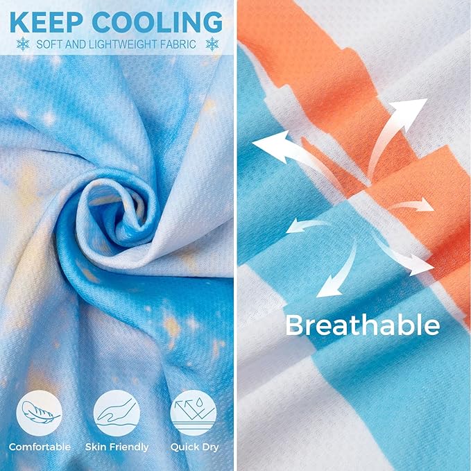 cyeollo 2pack Dog Cooling Shirt, Breathable Sleeveless Summer Clothes for Dogs, Intant Cool Dog T Shirts for Small Dogs, Blue Sky XL