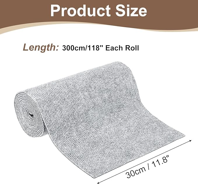 uxcell Self-Adhesive Cat Scratching Mat, 1 Roll 118" x 11.8" Couch Protector from Cat Claws for DIY Sofa, Wall, Doors, Cut Anti Cat Scratch Pad Carpet Mat, Light Gray