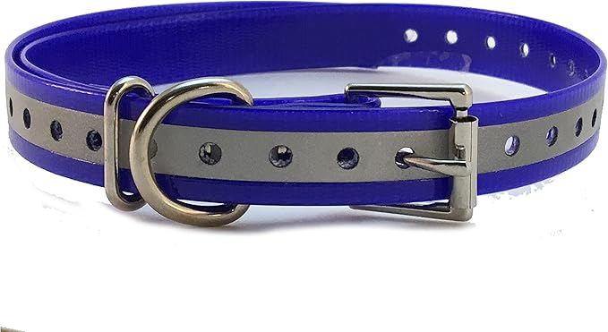 Replacement Strap for SportDOG Collars - 3/4" Wide Ultra-Durable Dog E-Collar Replacement for Training, Bark, Shock, Electric, and GPS Collars - 28" Adjustable Length SportDOG (Reflective Blue)
