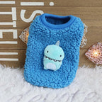 FLAdorepet 3 Packs Teacup Dog Cat XXS Clothes for Chihuahua Yorkie,Winter Warm Fleece Puppy Pet Clothes Sweater Shirt Vest for Mini Newborn Extra Small Dogs (Cute Dnosaur, XXXS(Pet Under 1LBS))
