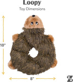 ZippyPaws Loopy - No Stuffing Dog Toys to Keep Them Busy, for Small, Medium, & Large Dogs, Squeaky Pet Toy for Boredom, Unstuffed Chew Toy, Soft Plush Puppy Products, Hedgehog - 10"
