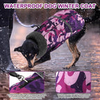 Doglay Dog Coat, Waterproof Dog Jacket Pet Winter Coat for Cold Weather with Thicken Furry Collar, Reflective Puppy Winter Jacket Warm Fleece Lining for Small Medium Large Pets