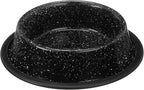 Neater Pet Brands - Outdoor Camping Style Pet Bowl - Enamel Ware Blue Black Granite Colors - Dog Cat No Tip Skid Bowls (16 oz, Black)