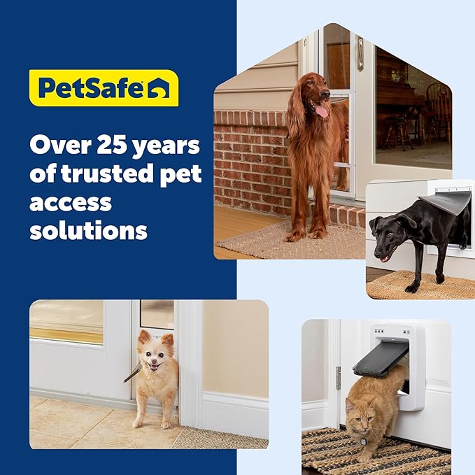 PetSafe Plastic Pet Door - Gives Your Pet Easy Outdoor Access - Durable Plastic Frame - Paintable White Frame to Match Home Decor - Snap-On Closing Panel for Safety - Simple DIY Installation - Large