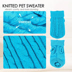 2 Pieces Chihuahua Sweater Dog Clothes for Small Dogs, Dog Sweaters for Small Dogs, Turtleneck Knitted Chihuahua Yorkie Sweater Xs
