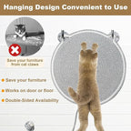Cat Scratching Pad, Natural Cotton Rope Cat Scratch Mat, 16.9'' Round Wall & Floor Scratcher, Durable Furniture Protector for Couch, Carpet, Sofa, Eco-Friendly Cat Scratcher Pad(Grey)