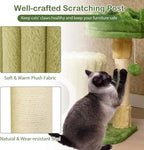 PETSITE 21.5-inch Cute Cat Tree, Small Cat Tree with Sisal Scratching Post, Cat Condo, Padded Top Perch, Interactive Spring and Dangling Ball, Ideal for Small Indoor Cats and Kittens, Green