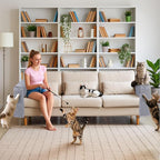 Cat Scratch Couch Protector with Sisal Mat,Couch Protector from Cat Claws,Sofa Scratcher Furniture Protector,Fits Left & Right Arms | No Need to Choose a Side(Light Grey)