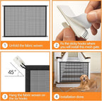 Dog Gate for Stairs Pet Gates for The House: Dog Gate Indoor Dogs Screen Mesh Gate for Doorways Stairways 29 inches Tall, 30 inch Wide, Fits Openings 24'' to 27'' Wide