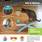 Catstages Feather Spring Toy Tease for Corrugate Cat Scratcher, Interactive Play, Blue