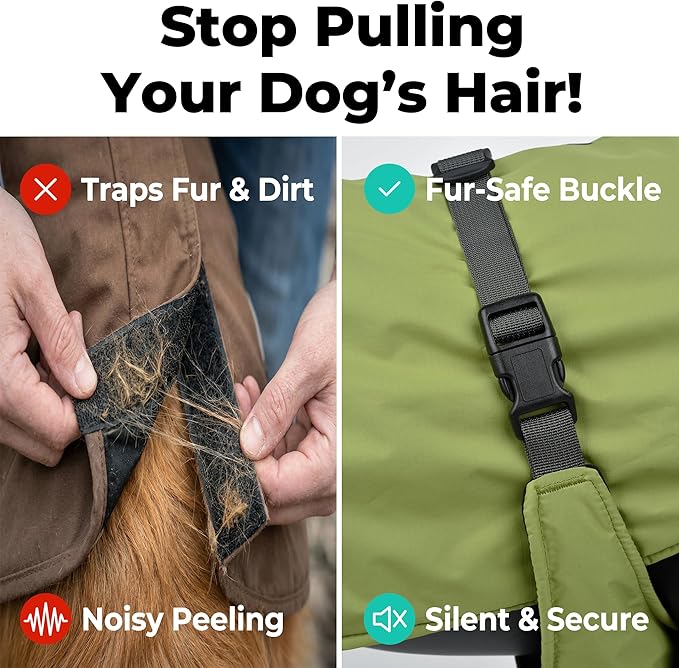 Dog Winter Coat, Warm Puffer Jacket with Fur-Safe Buckle & Leash Hole for Cold Weather, Water-Repellent Snow Vest, Breathable Thermal Apparel for Hiking & Active Dogs (Green, XX-Large)