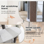 Modern Cat Tree for Indoor Cats, 50'' Multi-Level Cat Tower for Large Adult Cats, Sturdy Heavy Duty Design with 8 Sisal Scratching Posts 1 Board, Semi-Enclosed Condo, Space Capsule Perch