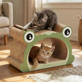 Frog Style Cat Scratching Board, Cat Scratcher Lounger with Play Ball for Indoor Cat, Durable & Long-Lasting Scratching Board Cardboard, Furniture Protector Scratching Pad